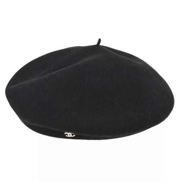 Chanel Black Hat Beret Small Good - Picture 11 of 15